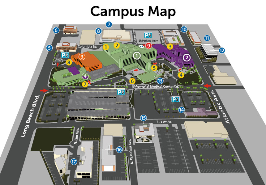 Long Beach Medical Center Exterior Map